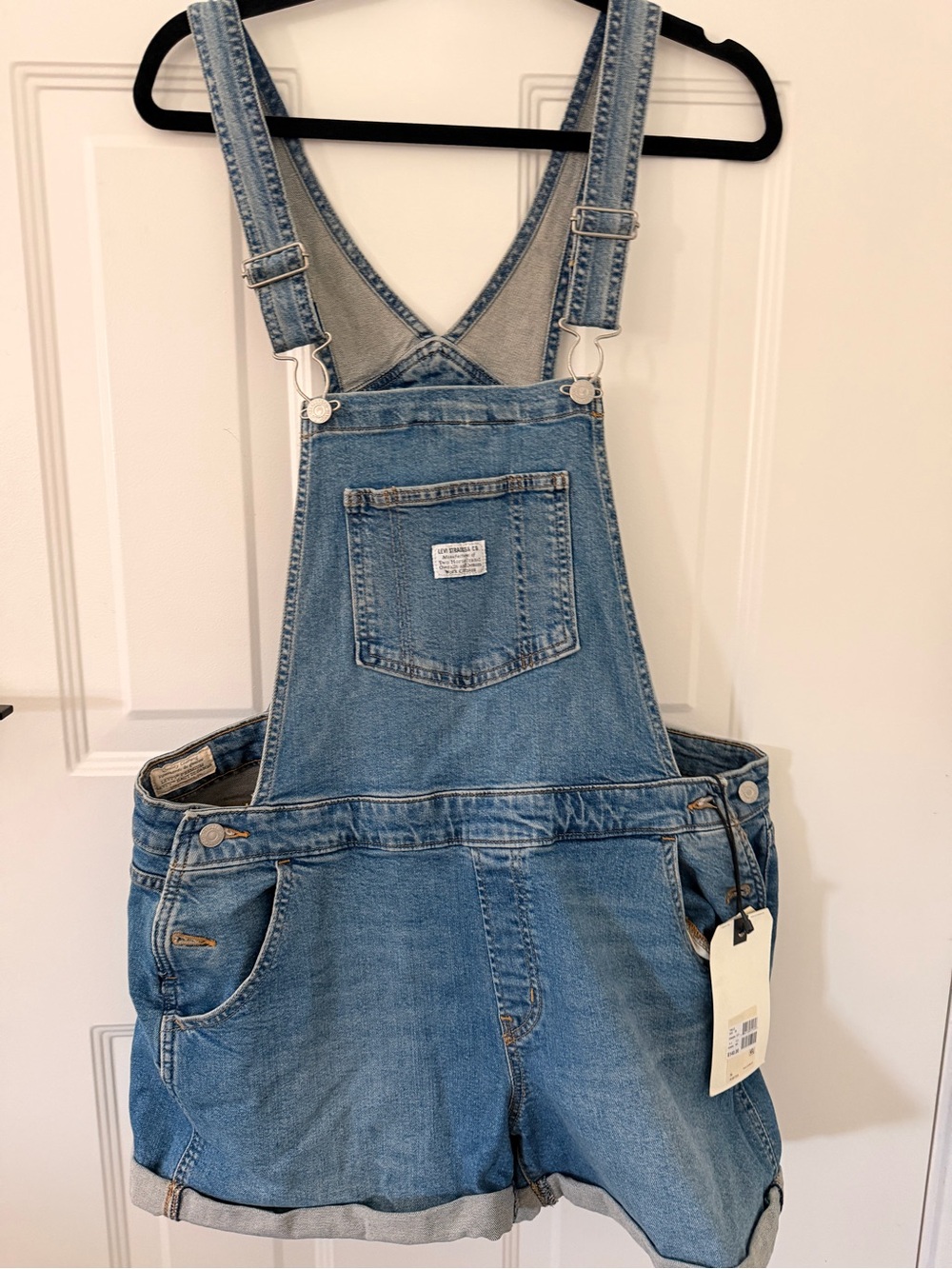 Levi's Light Blue Denim Short Overalls